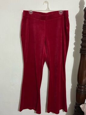Juicy Couture Red Velvet Flare Pants